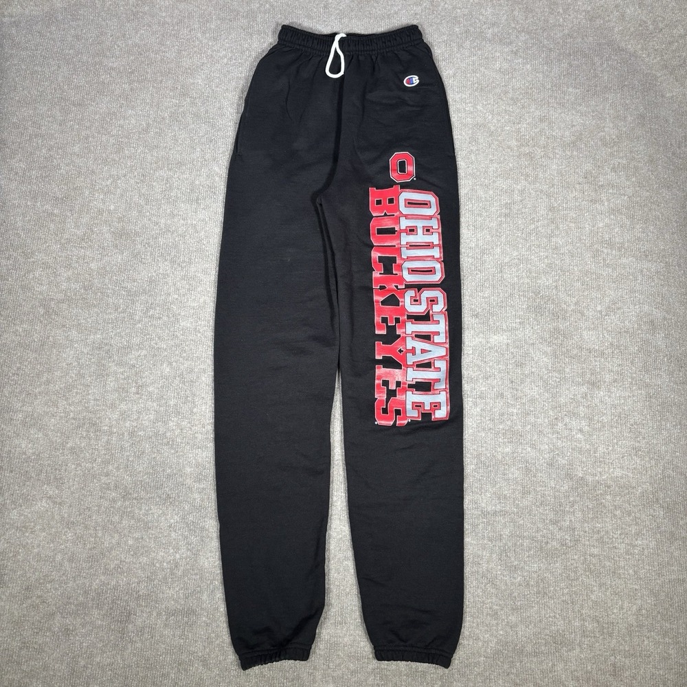 Ohio State Buckeyes Sweatpants Mens XS Black Fleece Joggers Spellout Champion